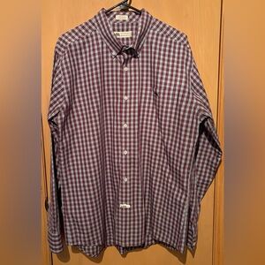 Men's Casual Button Down Shirt - Purple Checkered